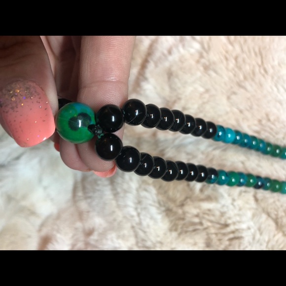 *SOLD* Mala Beads, Black Onyx & Chrysocolla - Picture 7 of 8